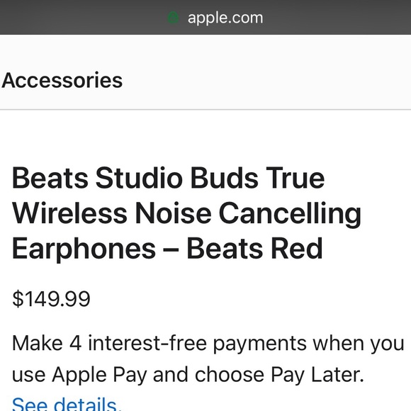 Beats Studio Buds, Active Noise Cancelling, Color = RED - Picture 8 of 8